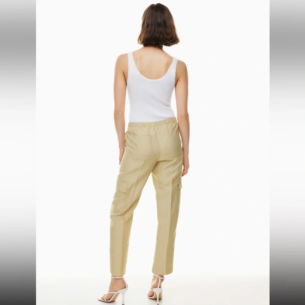 Babaton Titan Linen Cargo Pant Size Small in Beige